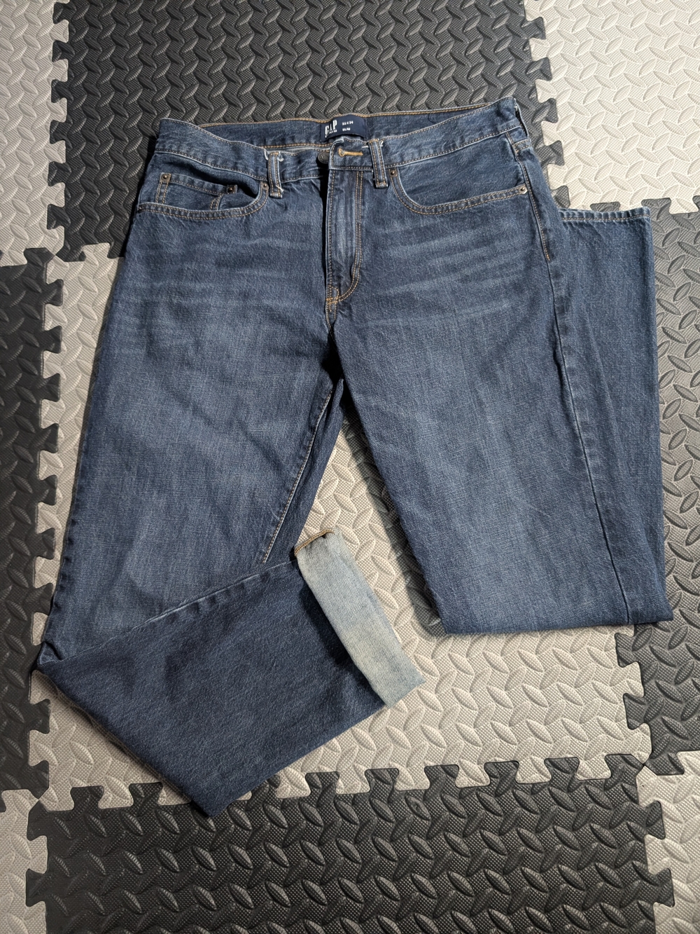 GAP Men's Straight Jeans in Blue Denim